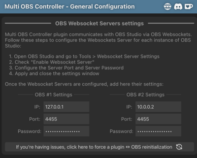 Mutli OBS Controller Settings